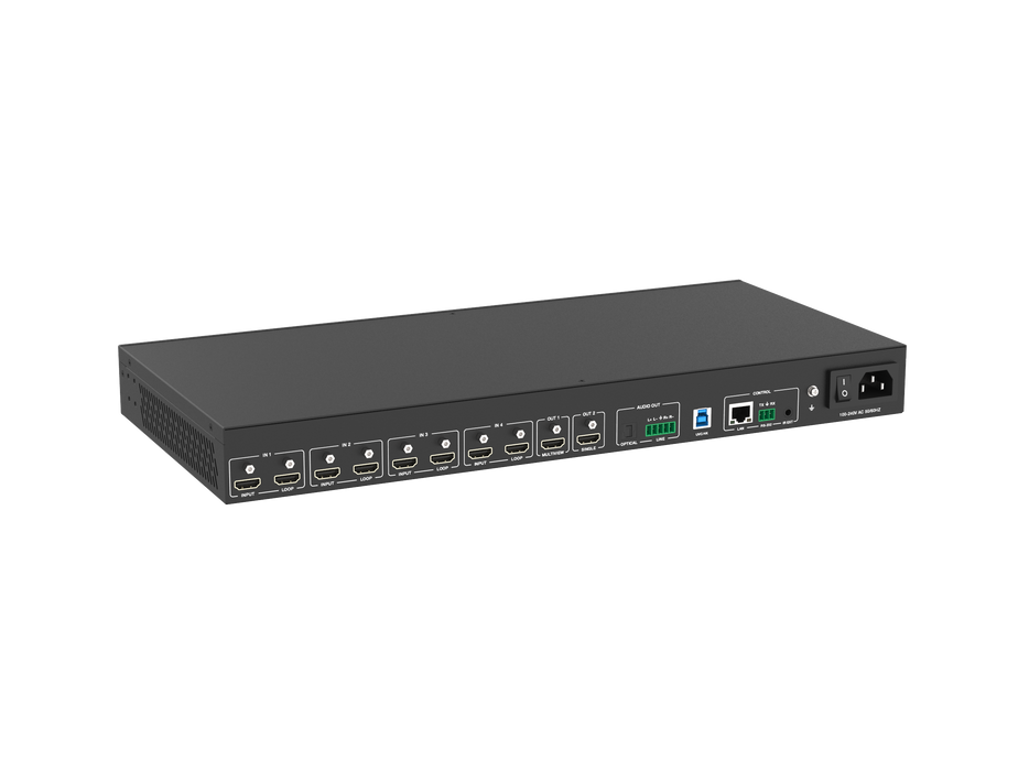 4x2 Seamless Matrix Switcher  with Multiview and USB 3.2 Capture- Model Number CAD-HPMXB42LMVUC