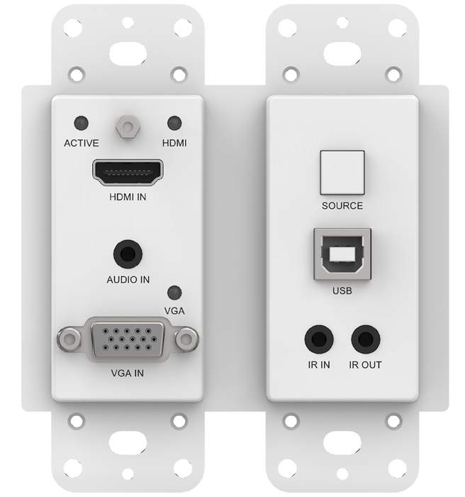 18G HDMI/VGA 2Gang POC Wall Plate  70m