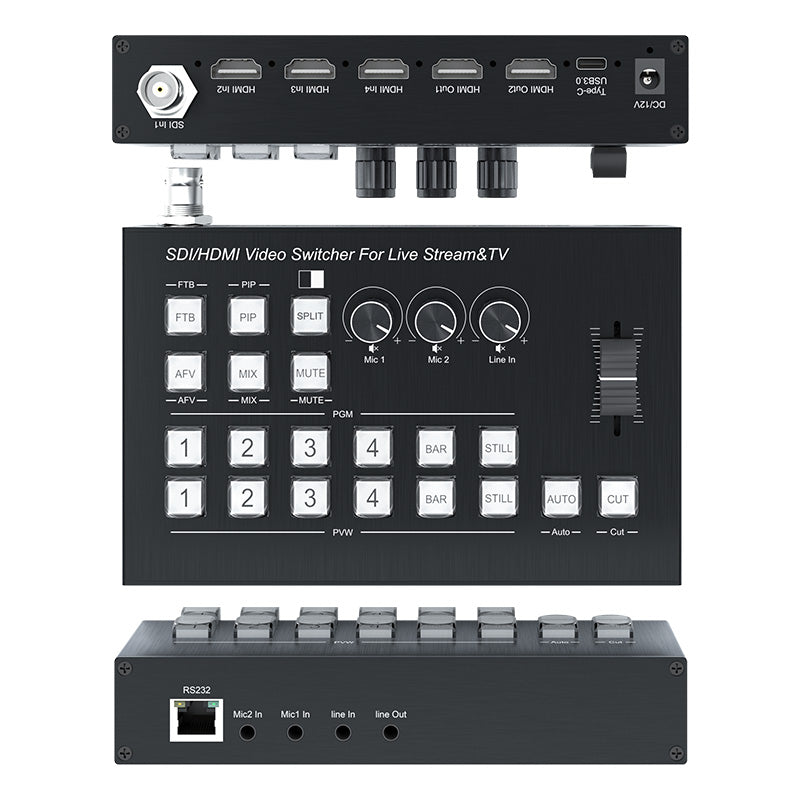 4 Channels SDI/HDMI Video Mixer Switcher for Live Streaming Switcher