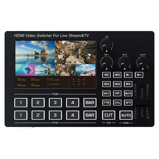 5 Inch Screen 4 CH HDMI Streaming Video Mixer Swticher