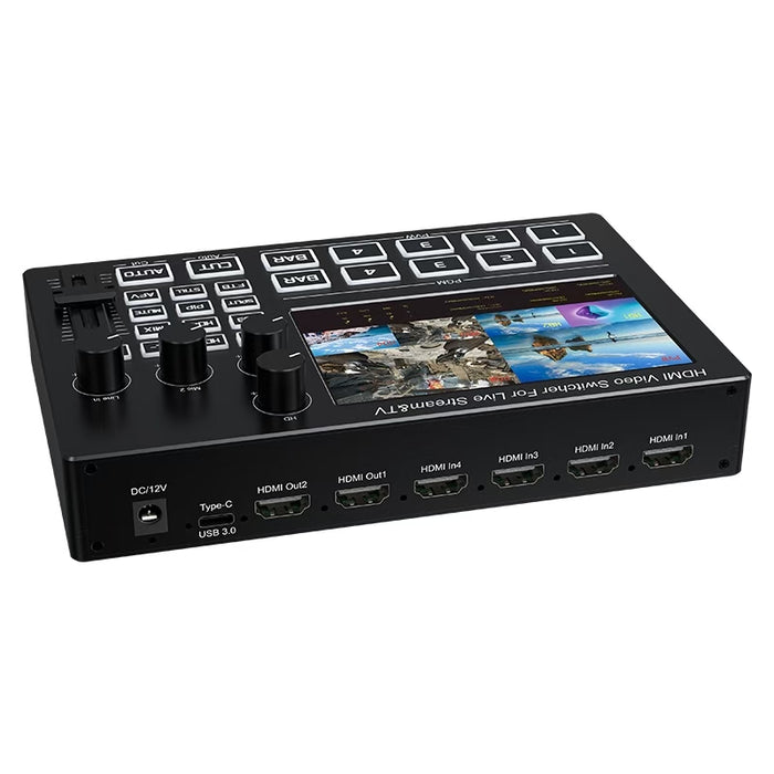 5 Inch Screen 4 CH HDMI Streaming Video Mixer Swticher