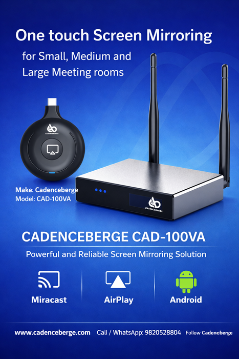 Easy Screen Sharing,  Wireless Presentation Cadenceberge Model CAD-100VA