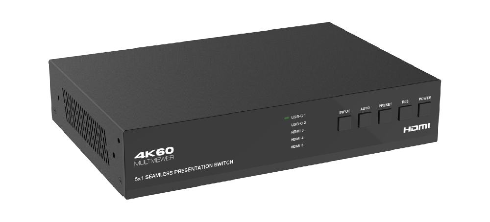 5x1 HDMITM/USB-C 4K60 Seamless Presentation Switch with HDBaseT 3.0 70m Out