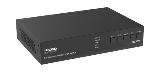 5x1 HDMITM/USB-C 4K60 Seamless Presentation Switch with HDBaseT 3.0 70m Out