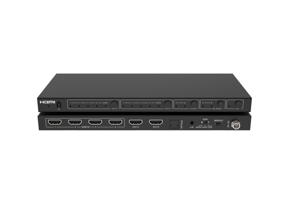 4x2 HDMI 2.0 Matrix Switcher with Audio Extractor/Scale/ARC/EDID function- CAD-MXB42AC