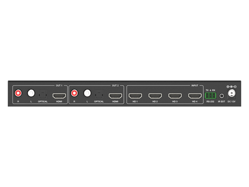 18Gbps 2x2 HDMI Matrix Switcher with Audio Extractor- CAD-MXB22AC