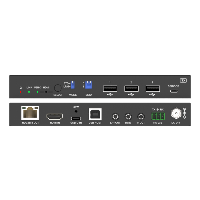 18Gbps HDMI/USB-C over HDBaseT 3.0 Extender (100m) with USB 2.0