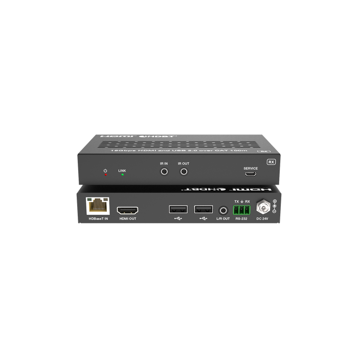 18Gbps HDMI/USB-C over HDBaseT 3.0 Extender (100m) with USB 2.0