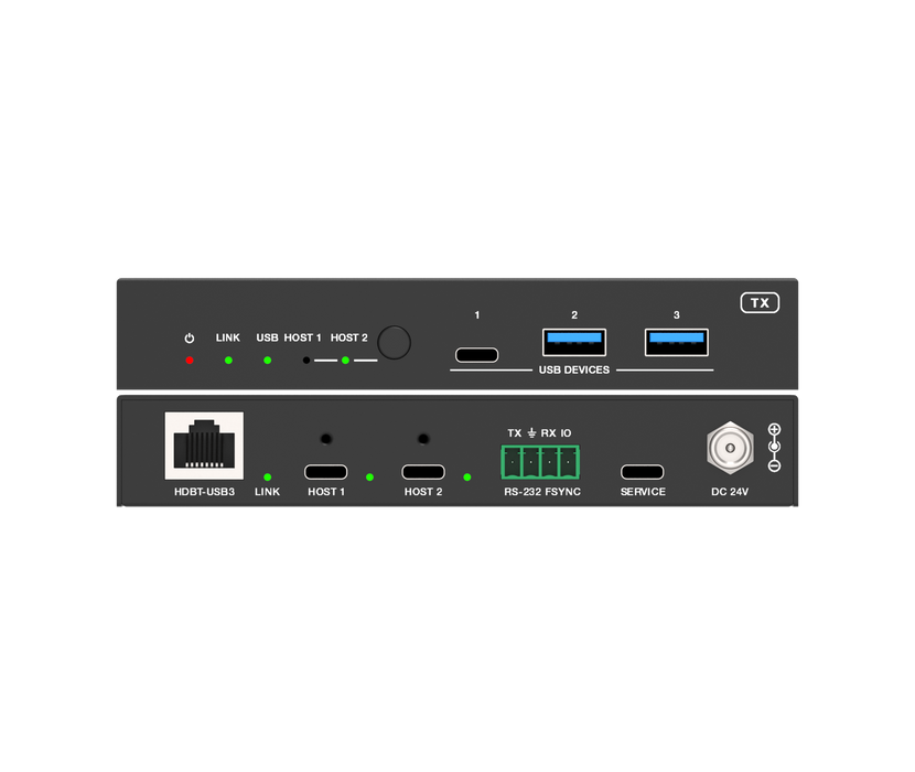 USB 3.2 Gen 1 Extender (100m) with Dual USB-C In & Video Out