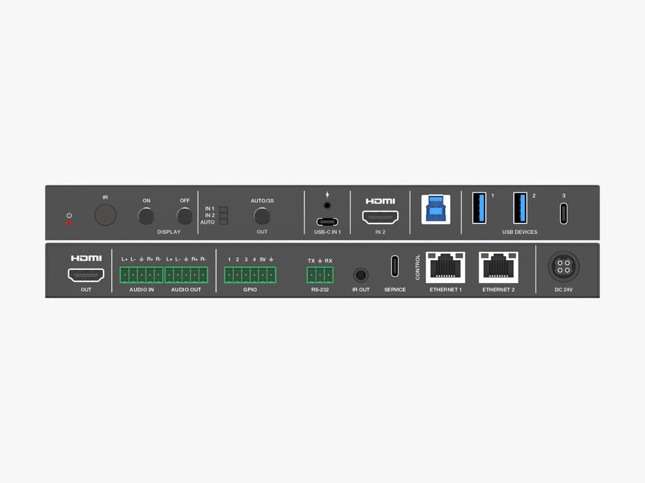2x1 HDMI™ and USB-C  Huddle Room Switcher- Model CAD-HDPHUB21