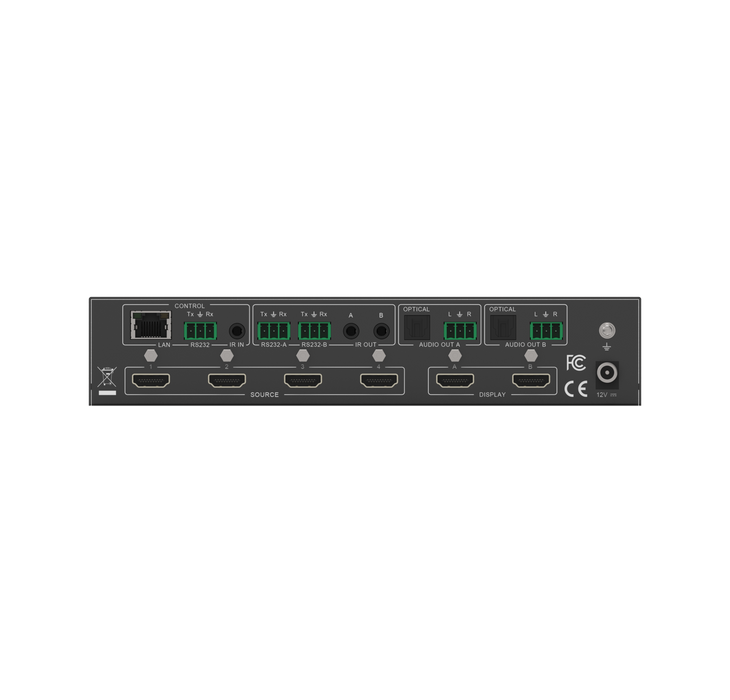 4×2 HDMI 2.0 18Gbps Matrix Switcher- CAD-MXB42AP