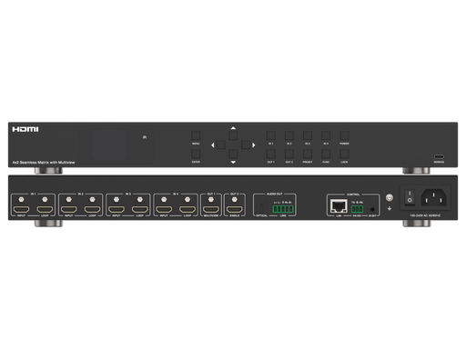 4x2 Seamless Matrix Switcher  with Multiview- CAD-MXB42LMV
