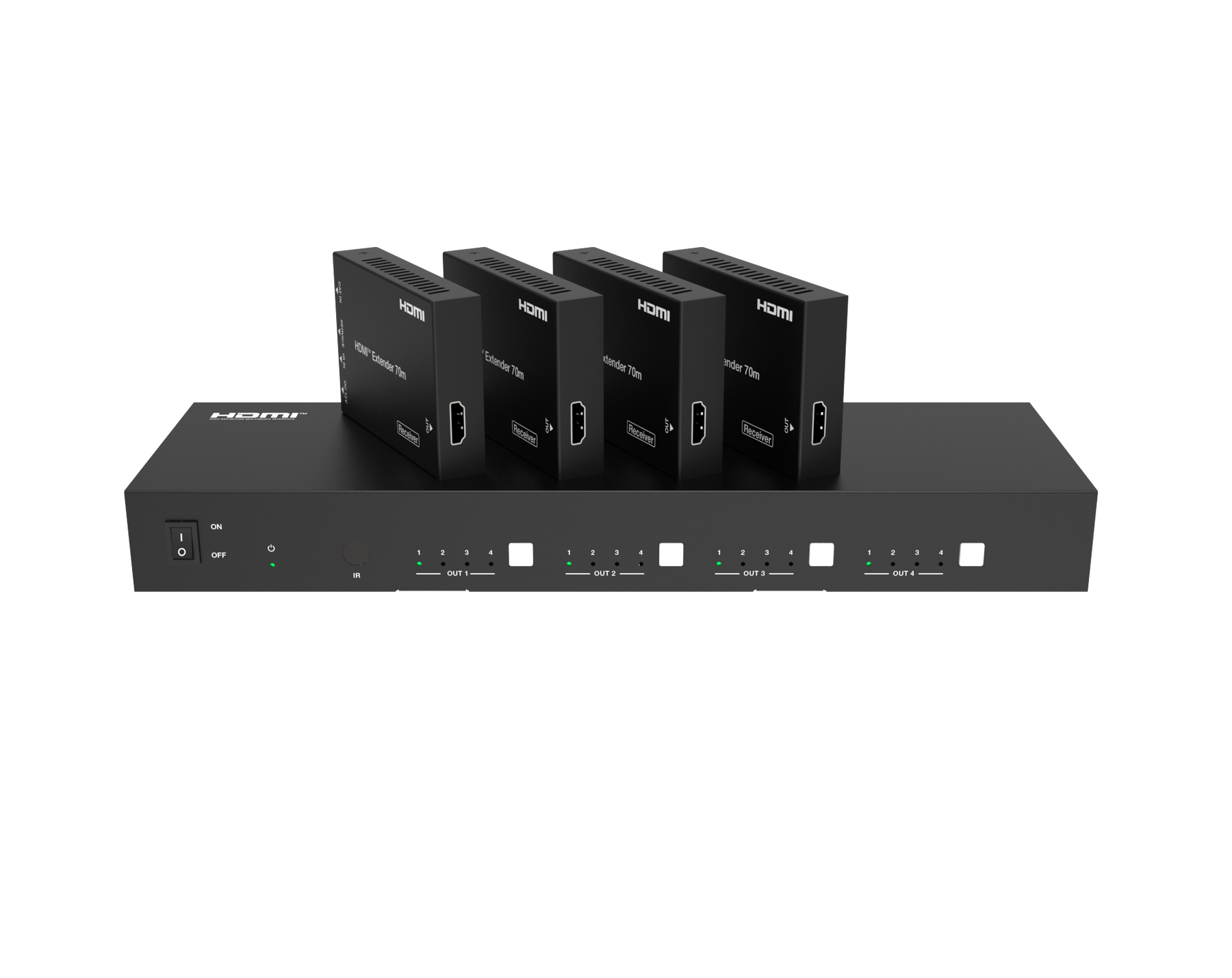 18Gbps 4x4 HDMI™ Matrix (70m)  with IR Matrix Function -CAD-MXB44D70M