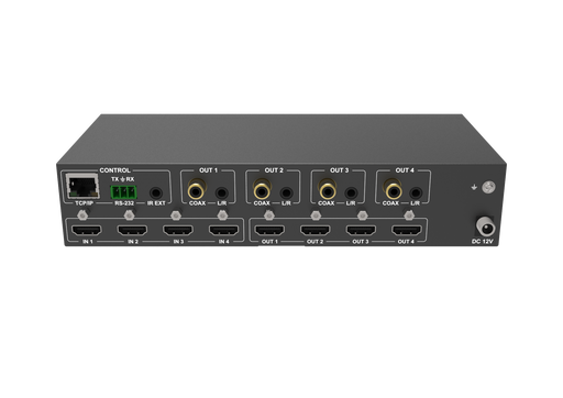 4x4 HDMI 4K 18Gbps Matrix with  scaled (4K→1080p). De-embedded audio . -CAD-MXB44P