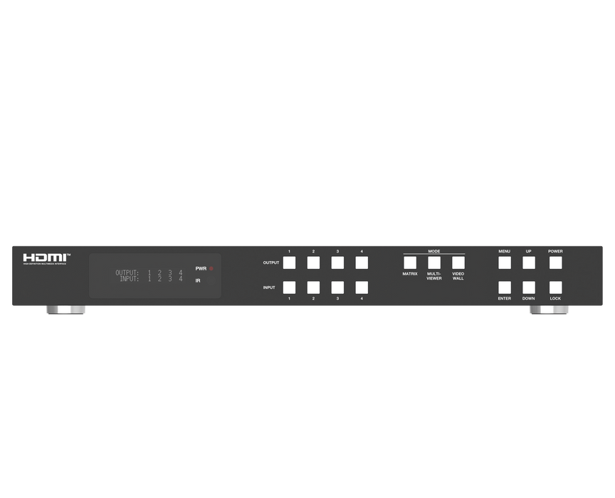 18Gbps 4x4 Seamless Matrix With Video wall & Multiviewer- CAD-MXB44VW