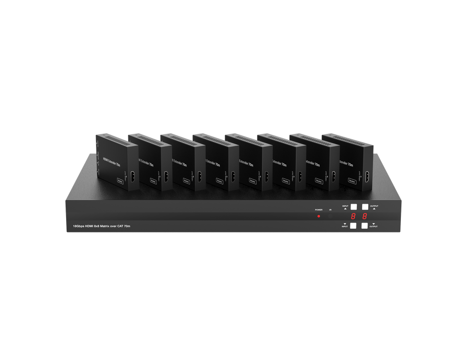 18Gbps 8 x 8 HDMI Matrix (70m) with IR Matrix Function- CAD-MXB88D70M