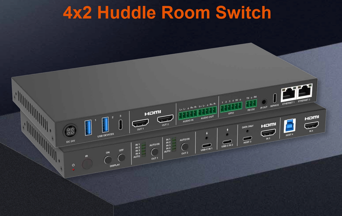 4x2 HDMI™ and USB-C Huddle Room Switcher- Model No CADHUB42