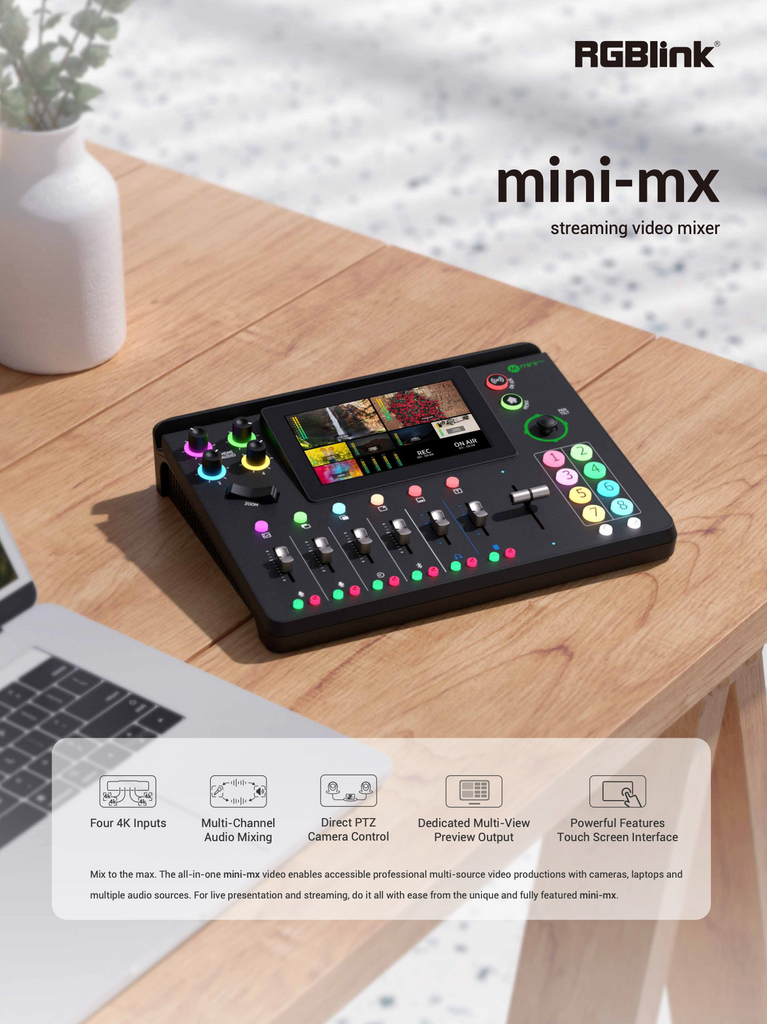 4K multi-channel streaming video mixer RGB LINK mini-mx — Cadenceberge