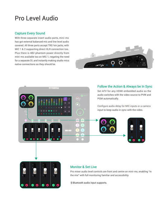 4K multi-channel streaming video mixer RGB LINK mini-mx